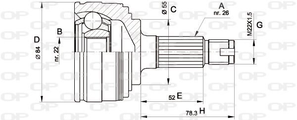 OPEN PARTS jungčių komplektas, kardaninis velenas CVJ5294.10